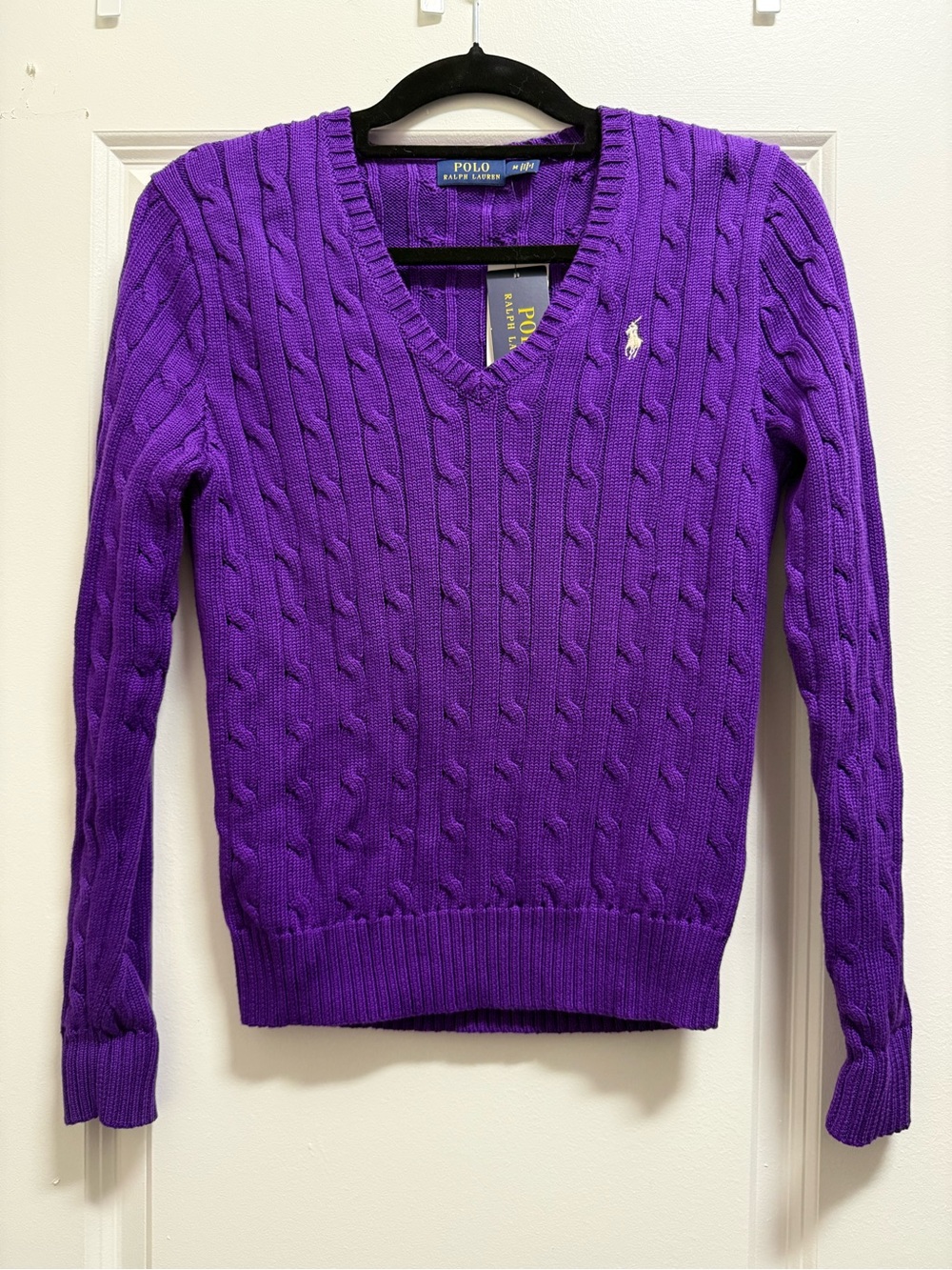 Purple Ralph Lauren Cable Sweater
